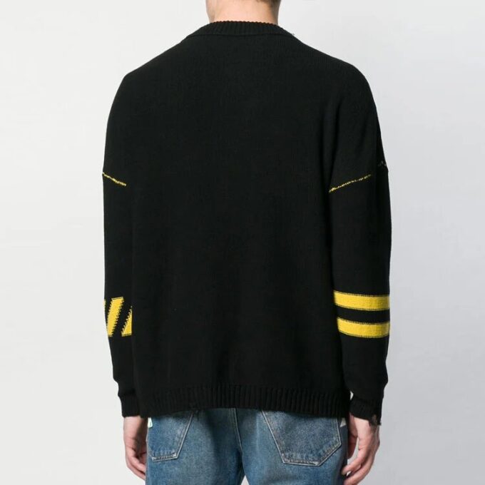 Off-White Men’ s logo Knit Round Neck Black