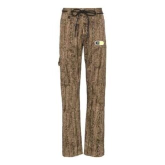 Off-White Men’ s Logo Label Camouflage Sports Pants/Trousers/Joggers Slim Fit Beige