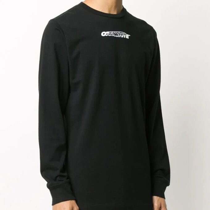 Off-White Men’ s logo Pattern Printing Black Tops