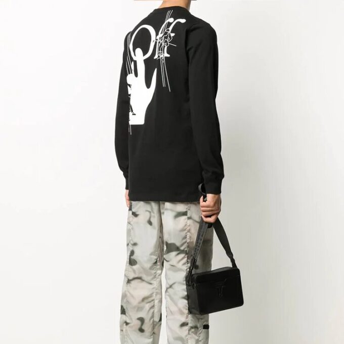Off-White Men’ s logo Pattern Printing Black Tops