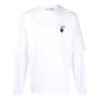 Off-White Men’ s Logo Pattern Printing Round Neck Long Sleeves Version White T-Shirt
