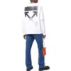 Off-White Men’ s Logo Pattern Printing Round Neck Long Sleeves Version White T-Shirt