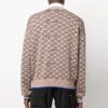 Off-White Men’ s Logo Pattern Ribbed Knit Pullover Wool Sweater Version Beige