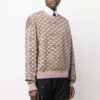 Off-White Men’ s Logo Pattern Ribbed Knit Pullover Wool Sweater Version Beige