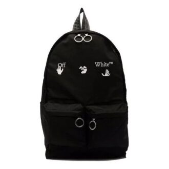 Off-White Men’ s Logo Printing Black Backpack
