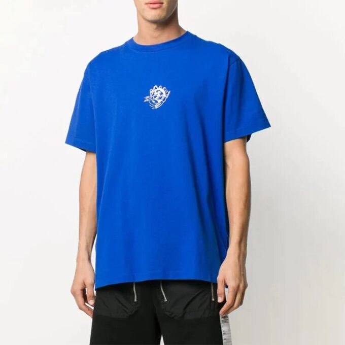 Off-White Men’ s Logo Printing Blue T-Shirt