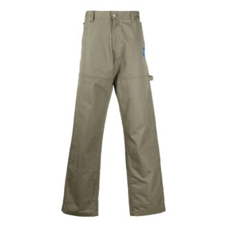 Off-White Men’ s Logo Printing Cargo Straight-Leg Casual Pants/Trousers Military Green