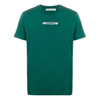 Off-White Men’ s logo Printing Green T-Shirt