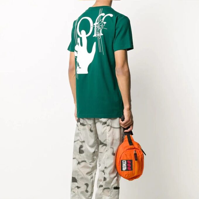Off-White Men’ s logo Printing Green T-Shirt