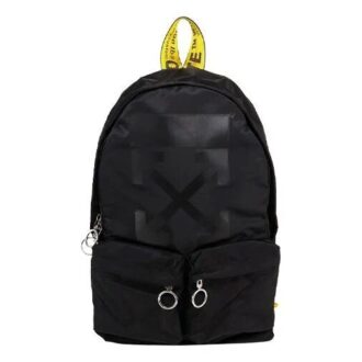 Off-White Men’ s Logo Printing Material Black Backpack