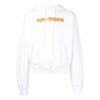 Off-White Men’ s Logo Printing Pattern Drawstring Hooded Long Sleeves White