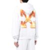 Off-White Men’ s Logo Printing Pattern Drawstring Hooded Long Sleeves White