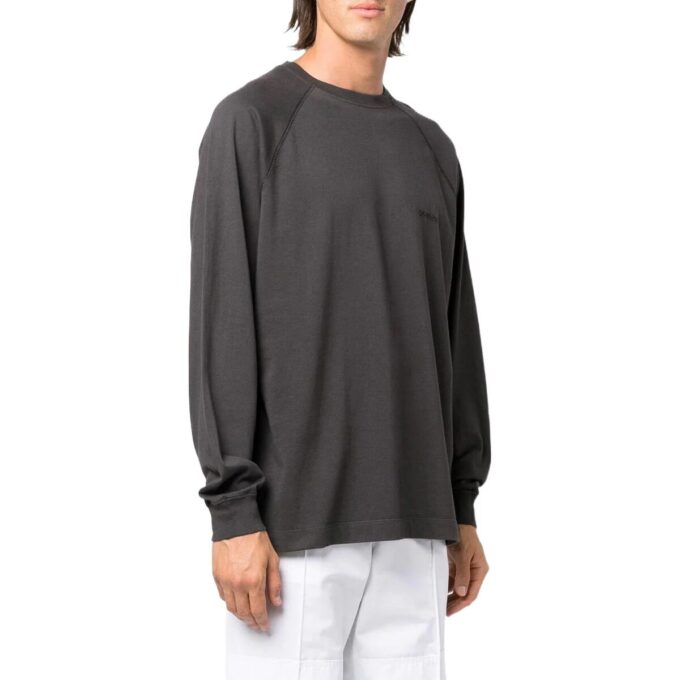 Off-White Men’ s Logo Printing Pattern Round Neck Pullover Long Sleeves Gray