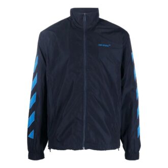 Off-White Men’ s SS22 Small Logo Embroidered Zipper Stand Collar Jacket Version Blue Off-White Men’ s SS22 Small Logo Embroidered Zipper Stand Collar Jacket Version Blue