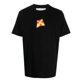 Off-White Men’ s Logo Printing Round Neck Pullover Short Sleeve Black T-Shirt Off-White Men’ s Logo Printing Round Neck Pullover Short Sleeve Black T-Shirt