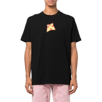 Off-White Men’ s Logo Printing Round Neck Pullover Short Sleeve Black T-Shirt Off-White Men’ s Logo Printing Round Neck Pullover Short Sleeve Black T-Shirt