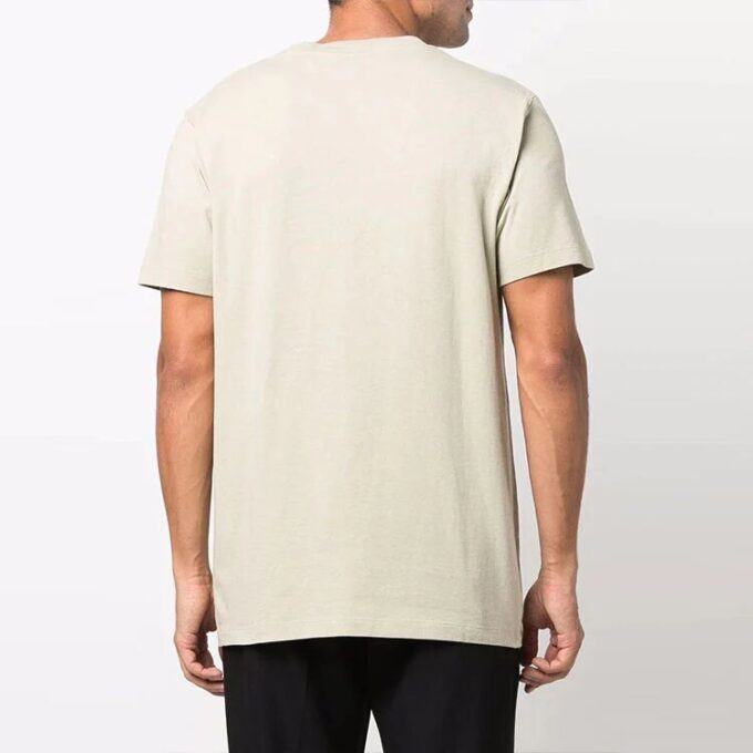 Off-White Men’ s Logo Printing Round Neck Short Sleeve Light Brown T-Shirt