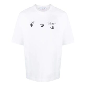Off-White Men’ s Logo Printing Round Neck Short Sleeve White T-Shirt Off-White Men’ s Logo Printing Round Neck Short Sleeve White T-Shirt