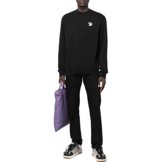 Off-White Men’ s Logo Printing Round Neck Sports Loose Fit Black Off-White Men’ s Logo Printing Round Neck Sports Loose Fit Black