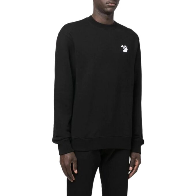 Off-White Men’ s Logo Printing Round Neck Sports Loose Fit Black