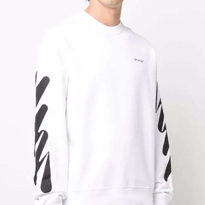 Off-White Men’ s Logo Printing Round Neck White