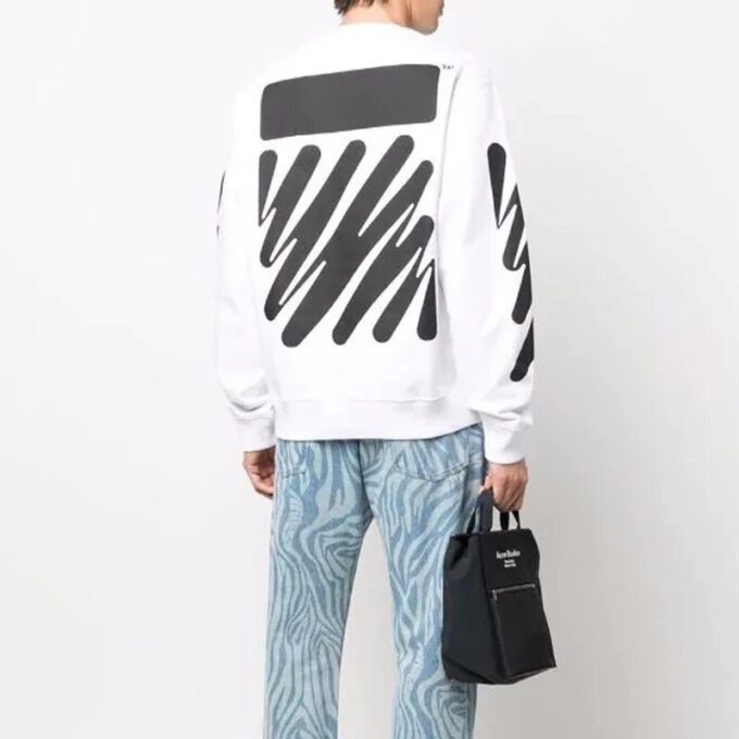 Off-White Men’ s Logo Printing Round Neck White