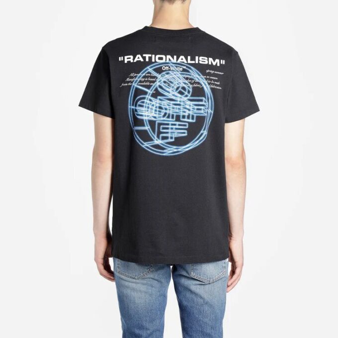 Off-White Men’ s Logo Printing Short Sleeve Black T-Shirt