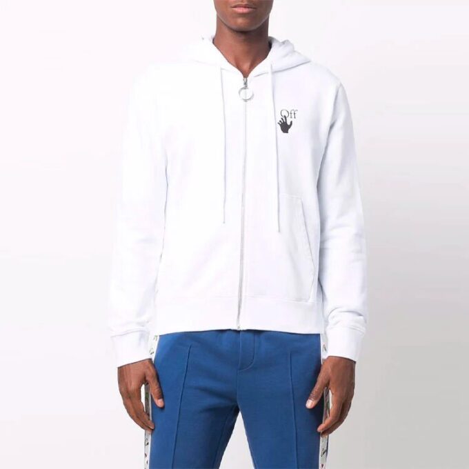 Off-White Men’ s Logo Printing Zipper White