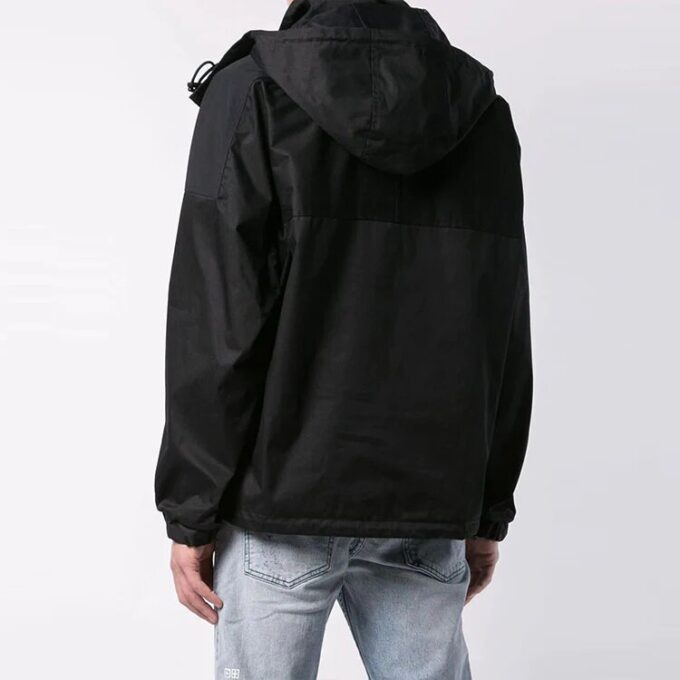 Off-White Men’ s Logo Pullover Hooded Jacket Loose Fit Black