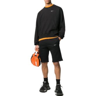 Off-White Men’ s Logo Solid Color Casual Shorts Version Black Off-White Men’ s Logo Solid Color Casual Shorts Version Black