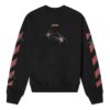 Off-White Men’ s Logo Spider Printing Round Neck Long Sleeves Black