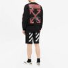Off-White Men’ s Logo Spider Printing Round Neck Long Sleeves Black
