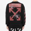 Off-White Men’ s Logo Spider Printing Round Neck Long Sleeves Black