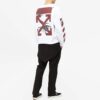 Off-White Men’ s Logo Spider Printing Round Neck Long Sleeves White