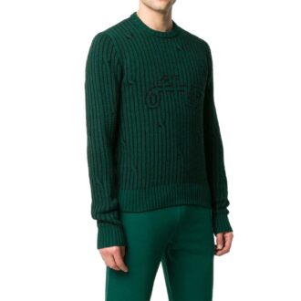 Off-White Men’ s logo Stripe Knit Green Off-White Men’ s logo Stripe Knit Green