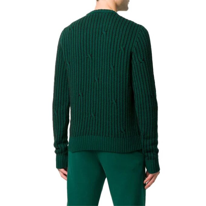 Off-White Men’ s logo Stripe Knit Green