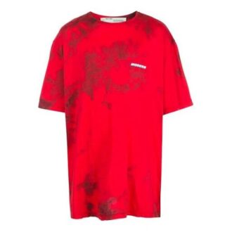Off-White Men’ s Logo Tie Dye Red T-Shirt