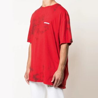 Off-White Men’ s Logo Tie Dye Red T-Shirt