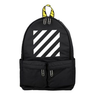 Off-White Men’ s Logo Zipper Schoolbag Backpack Black