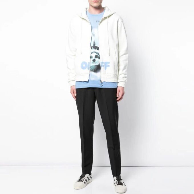 Off-White Men’ s Logo Zipper White