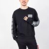 Off-White Men’ s Loose Casual Round Neck Pullover Printing Black