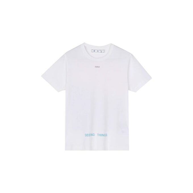 Off-White Men’ s Marilyn Monroe Printing Short Sleeve White T-Shirt