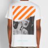 Off-White Men’ s Marilyn Monroe Printing Short Sleeve White T-Shirt