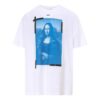 Off-White Men’ s Mona Lisa Arrow Printing Round Neck Pullover Short Sleeve White T-Shirt