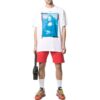 Off-White Men’ s Mona Lisa Arrow Printing Round Neck Pullover Short Sleeve White T-Shirt