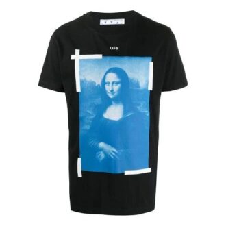 Off-White Men’ s Mona Lisa Portrait Short Sleeve Ordinary Version Black T-Shirt Off-White Men’ s Mona Lisa Portrait Short Sleeve Ordinary Version Black T-Shirt