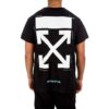 Off-White Men’ s Mona Lisa Printing Back Arrow Short Sleeve Black T-Shirt