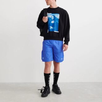 Off-White Men’ s Mona Lisa Printing Cotton Round Neck Pullover Black Off-White Men’ s Mona Lisa Printing Cotton Round Neck Pullover Black