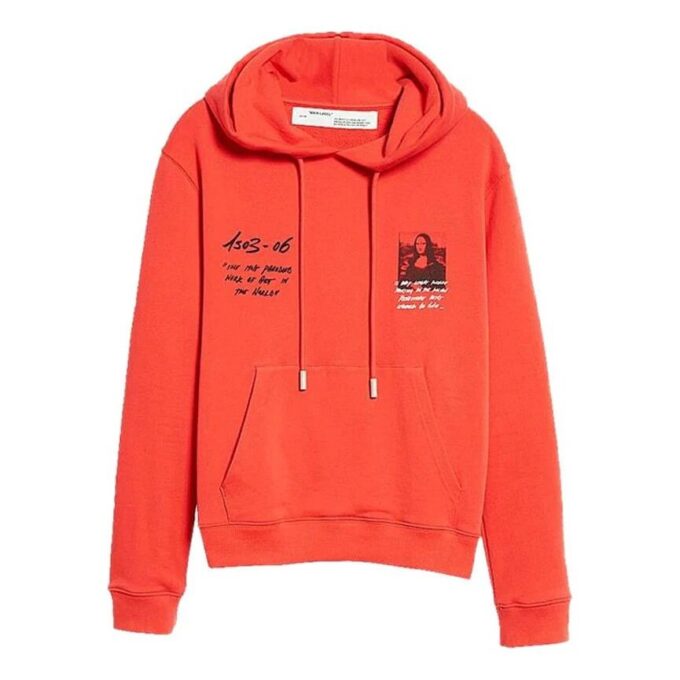Off-White Men’ s Mona Lisa Printing Loose Fit Red