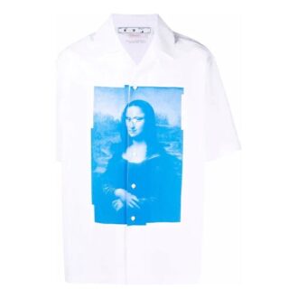 Off-White Men’ s Mona Lisa Short Sleeve White Shirt Off-White Men’ s Mona Lisa Short Sleeve White Shirt